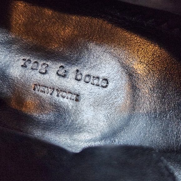 Rag & Bone Harrow Suede Leather Distressed Heeled Booties Ankle Boots Sz 38.5/ 8 - Picture 7 of 12